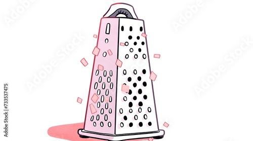 Gourmet Tool: Cheese Grater on White Background Designed with Generative AI