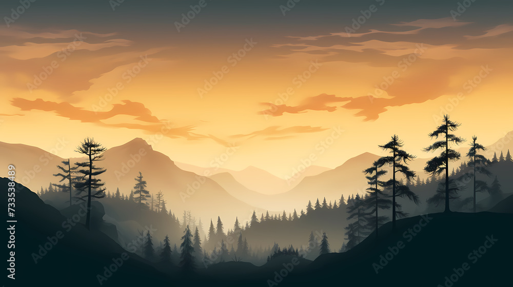 Obraz premium Forest background, vibrant trees
