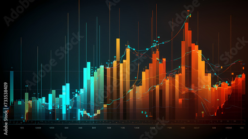 Stock market chart line concept  business chart on stock market background