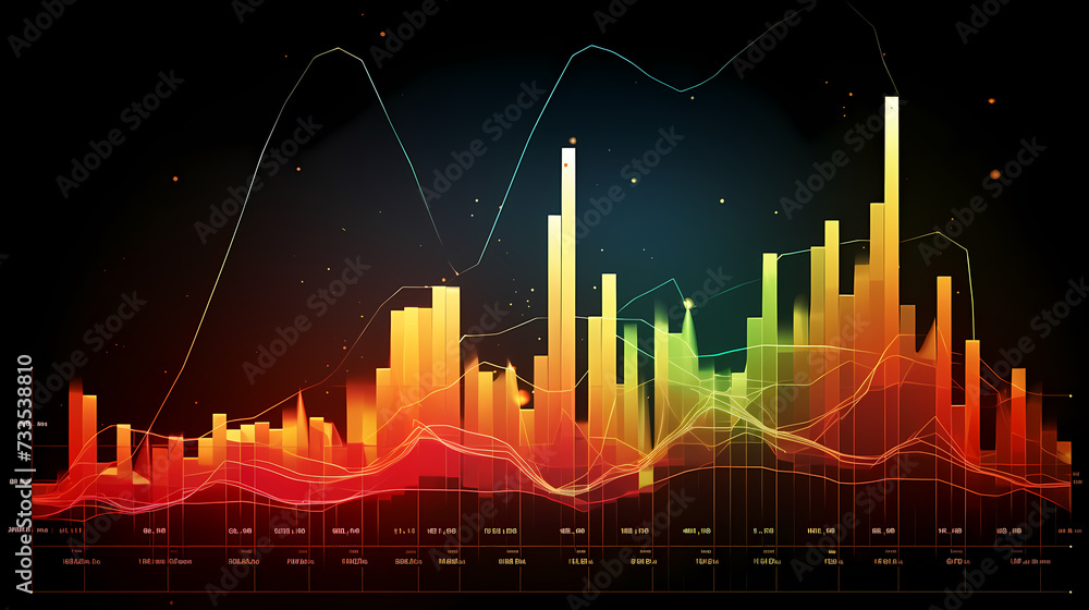 Naklejka premium Stock market chart line concept, business chart on stock market background