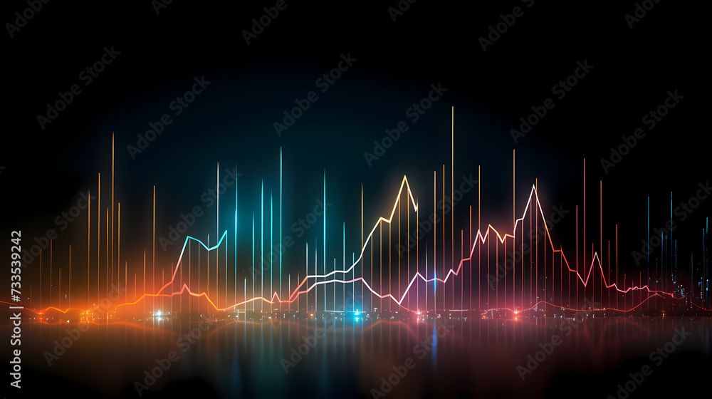 Stock market chart line concept, business chart on stock market background Stock market chart line concept, business chart on stock market background