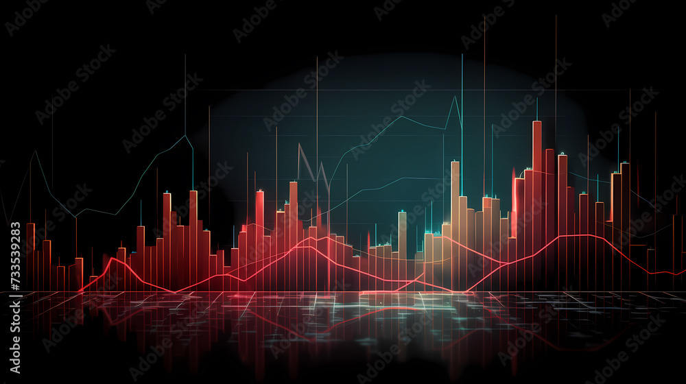Stock market chart line concept, business chart on stock market background Stock market chart line concept, business chart on stock market background