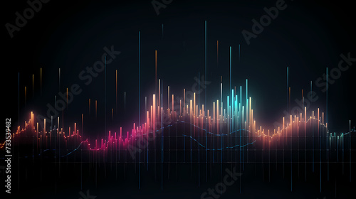 Stock market chart line concept, business chart on stock market background