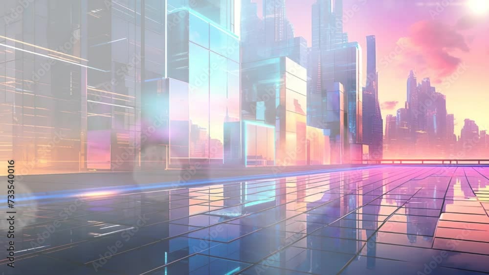 Modern view in the building city landscape. 4k business loop animation background Modern view in the building city landscape. 4k business loop animation background
