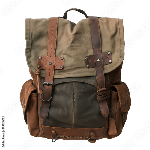 Obraz na płótnie tourist khaki backpack on a transparent background w salonie