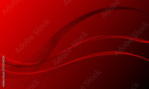 abstract red business lines wave curves on smooth gradient background