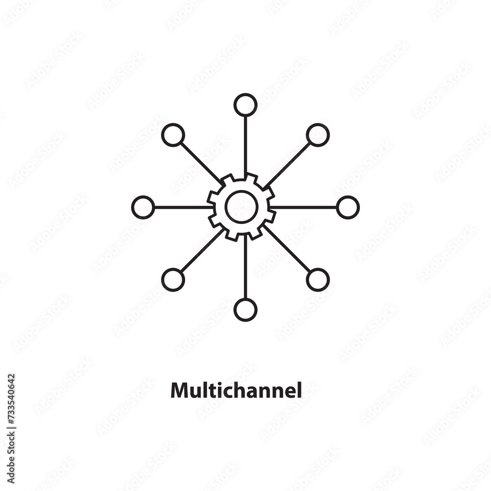 Multichannel Marketing icon. simple flat liner Multichannel Marketing icon on white background ..eps Multichannel Marketing icon. simple flat liner Multichannel Marketing icon on white background ..eps