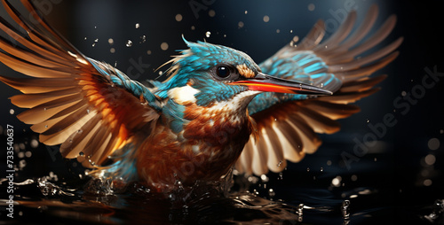 Stunning Kingfisher Dive Freeze a moment in time as a kingfisher dives headfirst into a crystal-clear stream  its sleek body slicing through the water with unmatched precisio