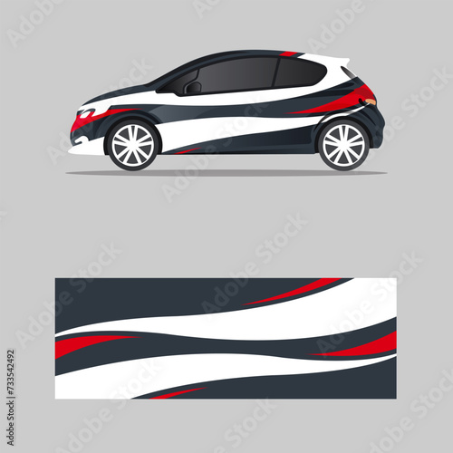 Car decal wrap design vector