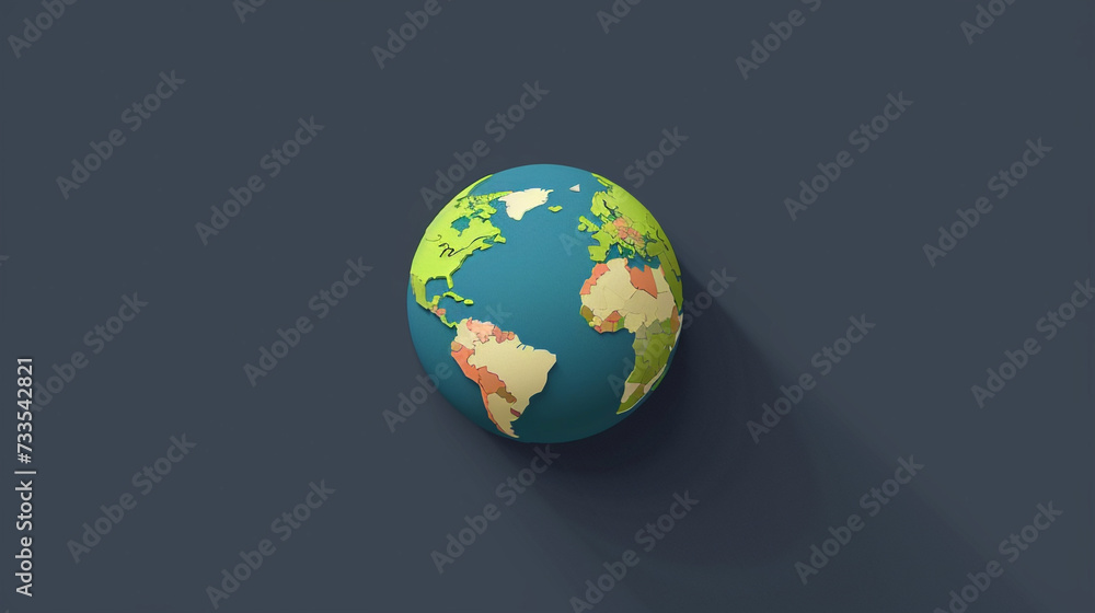 Detailed Icon Illustration of the Earth Globe in Flat Design Detailed Icon Illustration of the Earth Globe in Flat Design