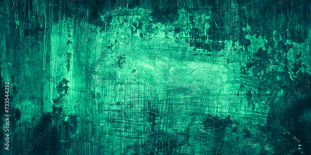 Fototapeta premium Texture abstract black green grunge wall background