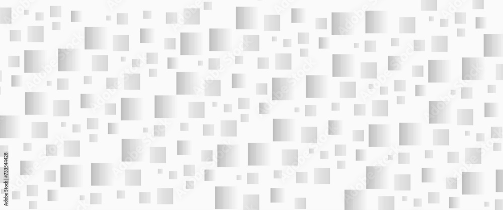 Vector modern white and light grey square overlapped pattern on background with shadow, abstract silver color geometric shape with copy space. Vector modern white and light grey square overlapped pattern on background with shadow, abstract silver color geometric shape with copy space.