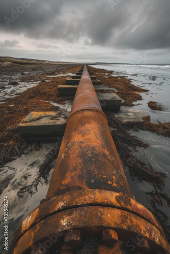 Pipeline and pipe rack of petroleum and natural gas transportation pipeline to the industrial refinery, petroleum organization delivering resources production