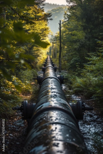 Pipeline and pipe rack of petroleum and natural gas transportation pipeline to the industrial refinery, petroleum organization delivering resources production