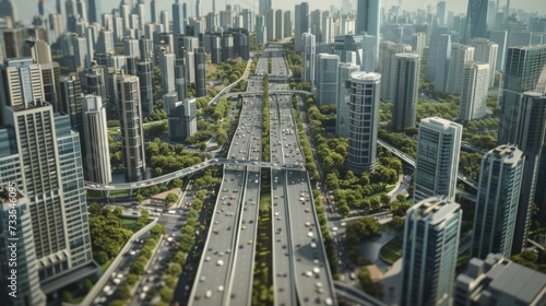 Architect designs a modern city road on a map.