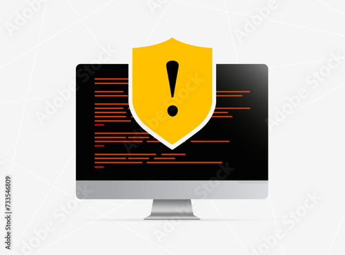 Stealthy Backdoor Attack for Code Models concept. Hacker cyber crime attack, virus, ransomware, malware, fraud, spam, phishing, email scam. Vector isolated illustration on white background with icons