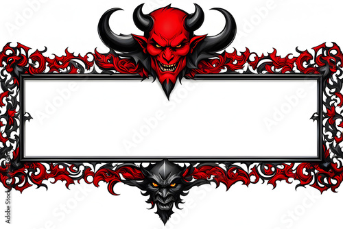 Black And Red Devil Border Frame Copy Space Area