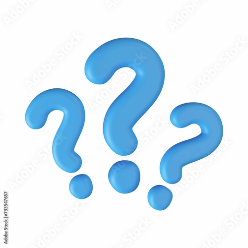 Question Mark Sign. 3D question Mark illustrations. Question Mark 3D Icon.  - 96