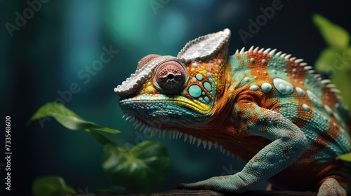 Chameleon close-up  Hyper Real