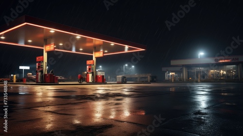 Gasoline station close-up  Hyper Real