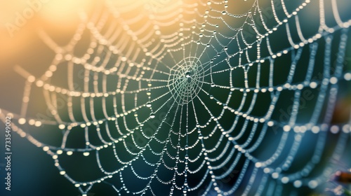 Morning Dews Delicate Balance on Spiderweb © Yaroslav Herhalo