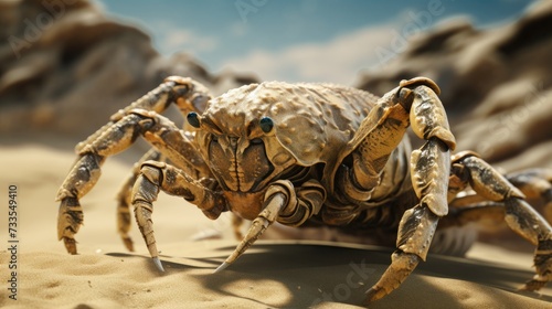 Sand scorpion close-up  Hyper Real