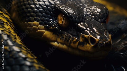 Venomous snake close-up, Hyper Real photo