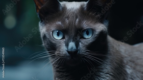 Burmese cat close-up, Hyper Real