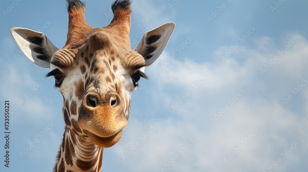 Naklejka premium Giraffe close-up, Hyper Real
