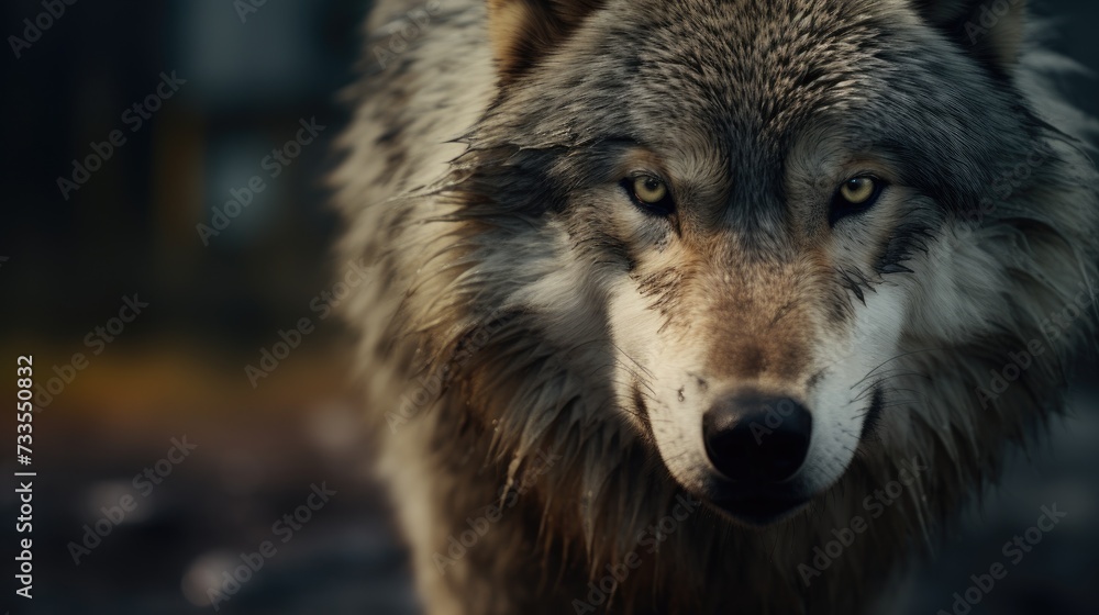 Fototapeta premium Wolf close-up, Hyper Real