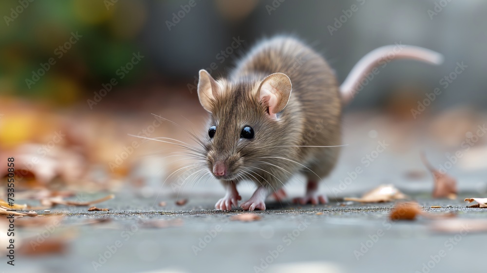 The dynamic movement of a furry rat, caught in a daylight leap. The dynamic movement of a furry rat, caught in a daylight leap.