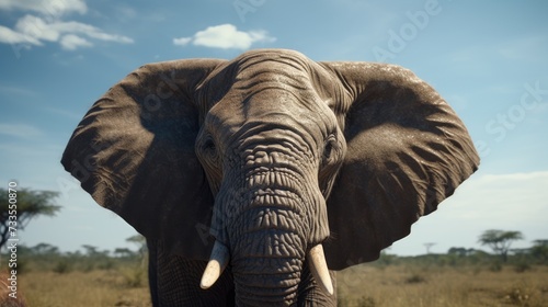 African elephant close-up  Hyper Real