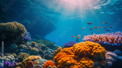 Sustainable beauty: a flourishing coral reef brimming with aquatic life.