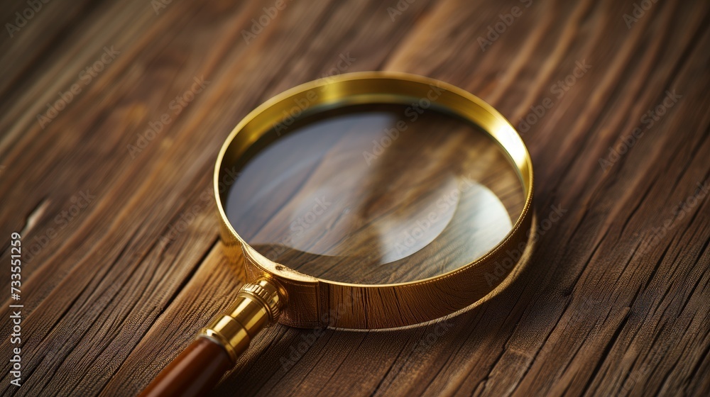 Magnifying glass casting light and shadow, a study in optics and reflection. Magnifying glass casting light and shadow, a study in optics and reflection.