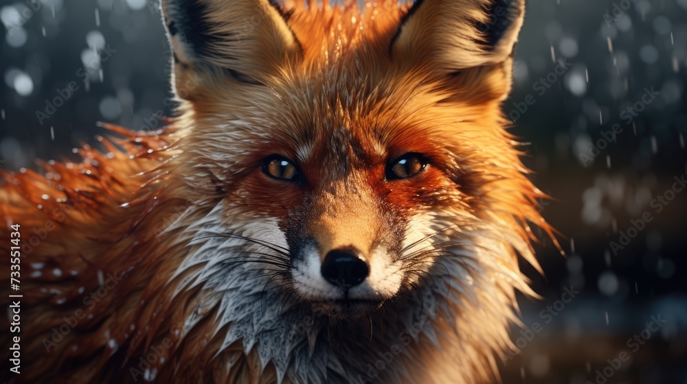 Fototapeta premium Fox close-up, Hyper Real
