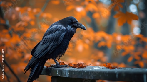 Mysterious and observant, a raven’s keen eye captured in a close-up.