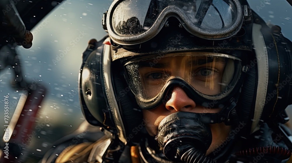 Pilot instructor close-up, Hyper Real Pilot instructor close-up, Hyper Real