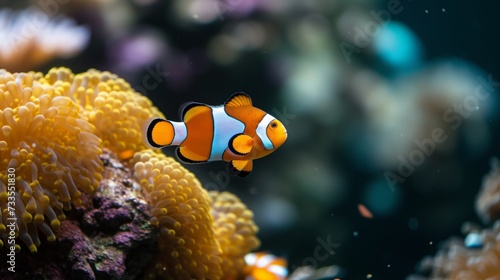 Nature's underwater spectacle, featuring a clownfish against the reef's canvas.