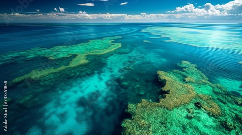 Barrier Reef's surface, a gateway to the underwater world of coral and fish.