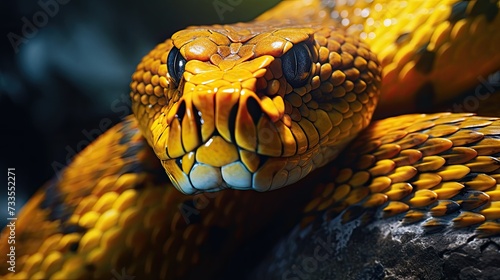 Venomous snake close-up, Hyper Real