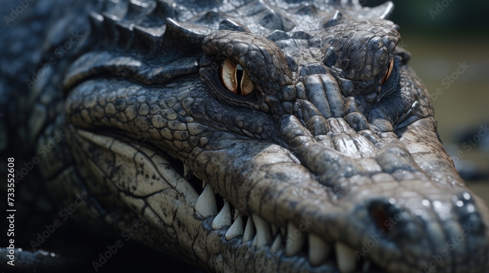 Fototapeta premium Crocodile close-up, Hyper Real