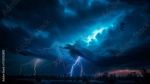 Nature s electrical spectacle unfolds as lightning streaks across the sky  the charged atmosphere palpable even from afar.