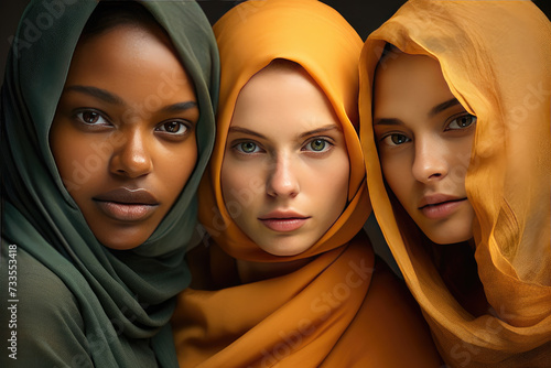 women with natural skin color on background