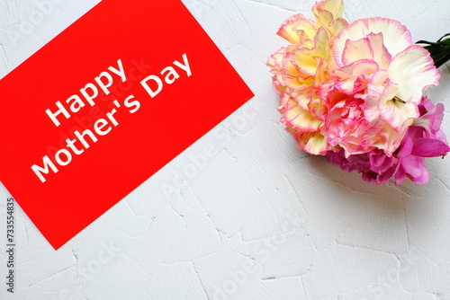Mother's day background with pink carnation