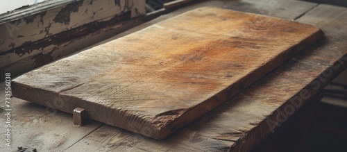 Vintage Sawing Board with a Roughed Surface: A Glimpse into the Old World of Sawing and Board Crafting