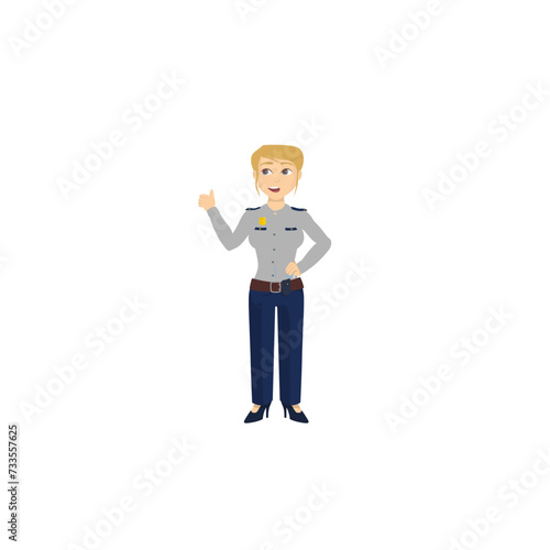 pose of police on duty vector uniform