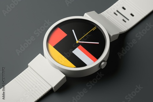 Wrist watch in modern and retro style by luxury color design Created with Generative AI technology. photo
