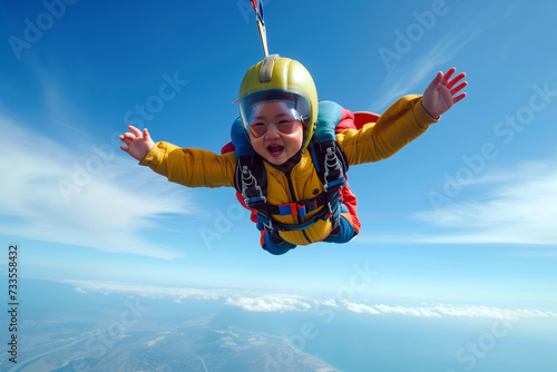 Baby Skydiver in Freefall