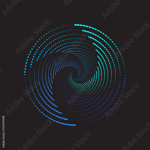 Fototapeta Naklejka Na Ścianę i Meble -  Circle Rotation Orbit Dash Abstract Background Pattern