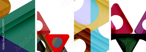 Abstract background set, showcasing a dynamic interplay of triangles. Fusion of modern design and geometric allure